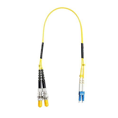 Cable adaptador de fibra óptica LC a ST de 1 pie monomodo 9/125um dúplex, cable adaptador de fibra LC macho a ST hembra - 1.0 ft (1 pie)