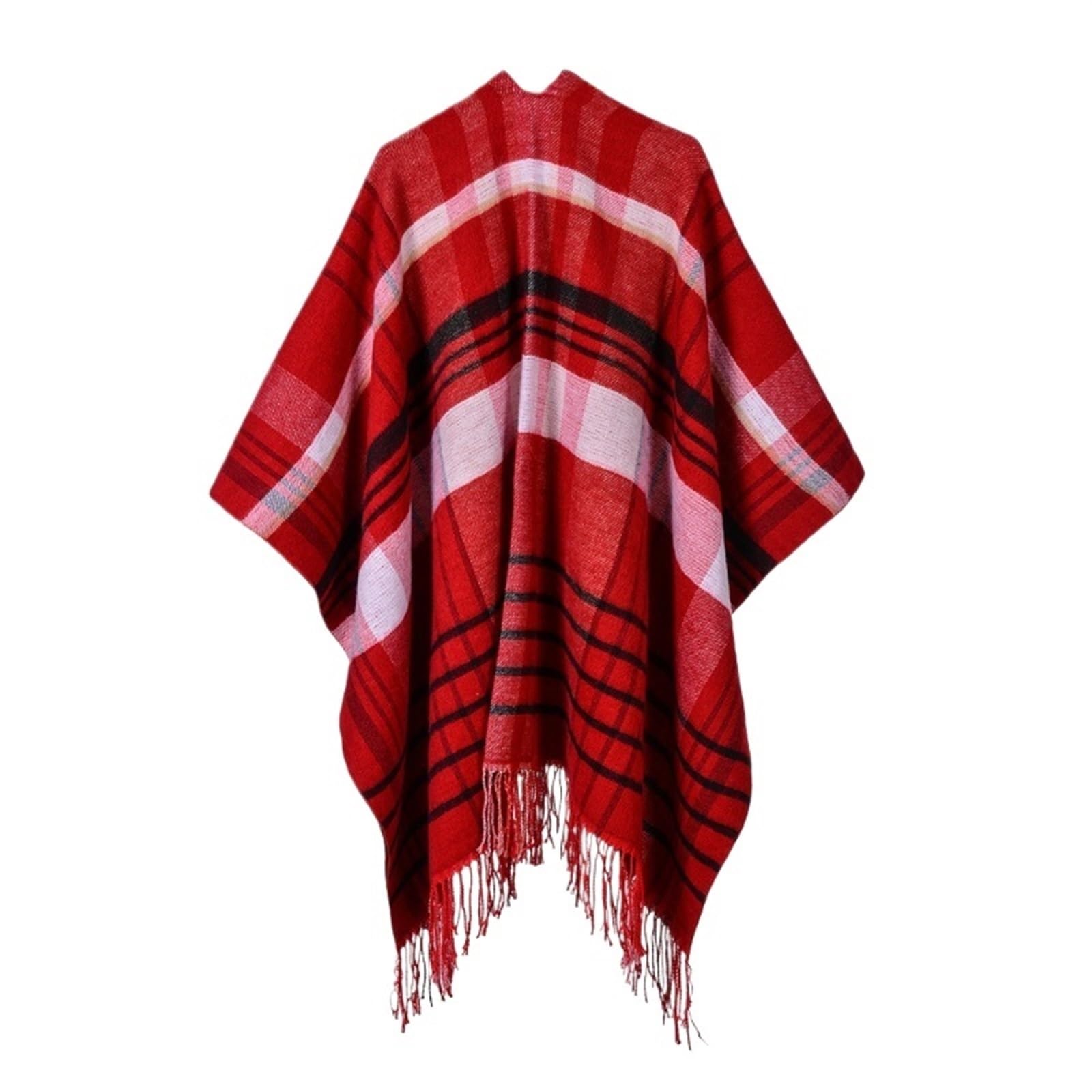 Poncho Lavorato A Maglia Da Donna Mantello invernale a quadri lavorato a maglia cardigan donna autunno mantello femminile femme poncho