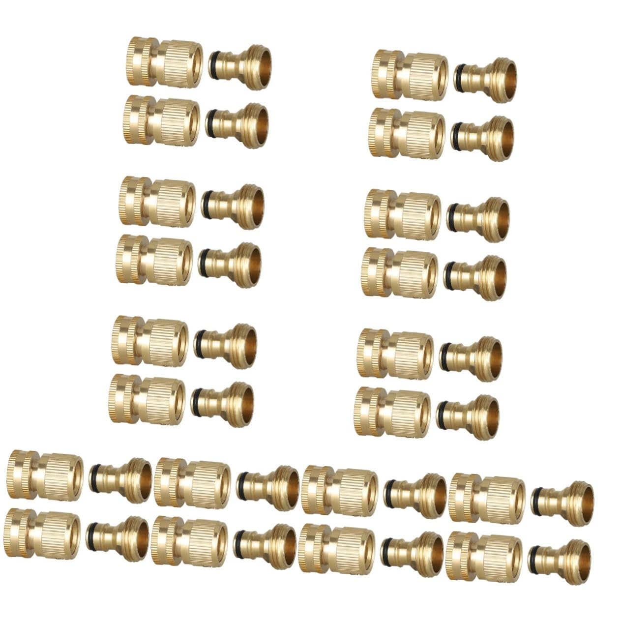 BESTonZON 20 Juegos Kit De Ajuste De Manguera Rápido Conectores De Manguera Flexibles Conectar Adecuado Exterior Acoplador Inoxidable Conectores De Manguera De Jardín Latón