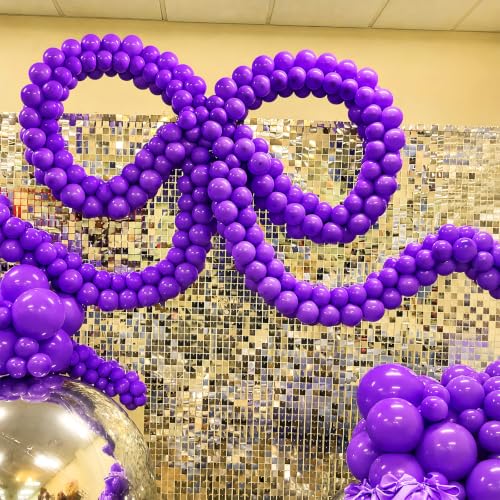 Image of Purple Link Balloons,120Pcs 6Inch Purple Latex Linking Balloons for Birthday Baby Shower Wedding Anniversary Graduation Party Decorations