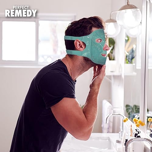 Miniatura 8 de Perfect Remedy Ice Pack - Mascarillas frías para ojos que reducen la bocanada facial, ojeras, mascarilla reutilizable de gel frío y caliente (verde)