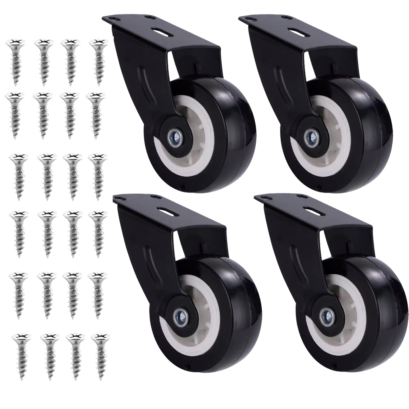 4 Pcs Heavy Duty Adjustable Gate Caster Wheels, Rust-Proof Support Pulley Hardware, Adjustable Gate Caster Wheel, Door Bottom Support Wheel for Wooden Gate, Fence, Farm Sliding Door