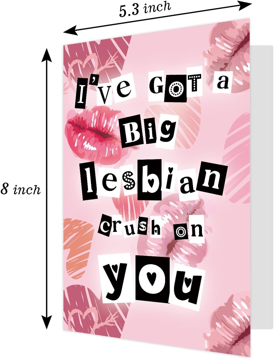 Funny Lesbian Valentines Day Card for Her, Sweet Valentine's Day Card for Lesbian Couple, LGBTQ Love Vday Cards, I've Got A Big Lesbian Crush on You - Image 2