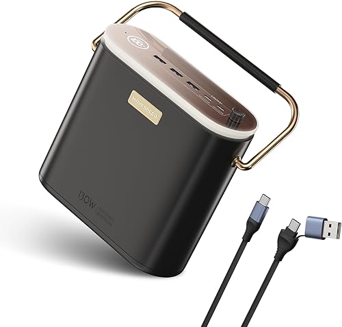 MOVE SPEED Banco de energía de 80,000 mAh, estación de energía portátil de 130 W con pantalla digital, iluminación, USB C de 5 puertos compatible