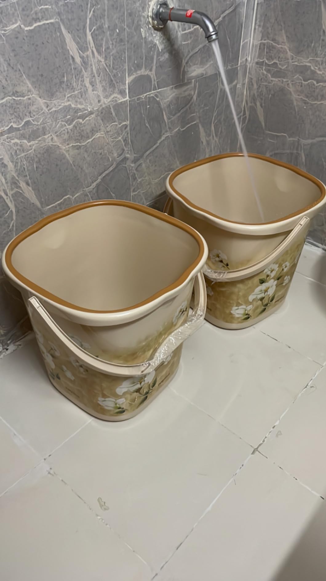 Nayasa Sqr Ring Marble Bathroom Set_Bucket 25 Ltrs 2 Pcs Set_Brown ...