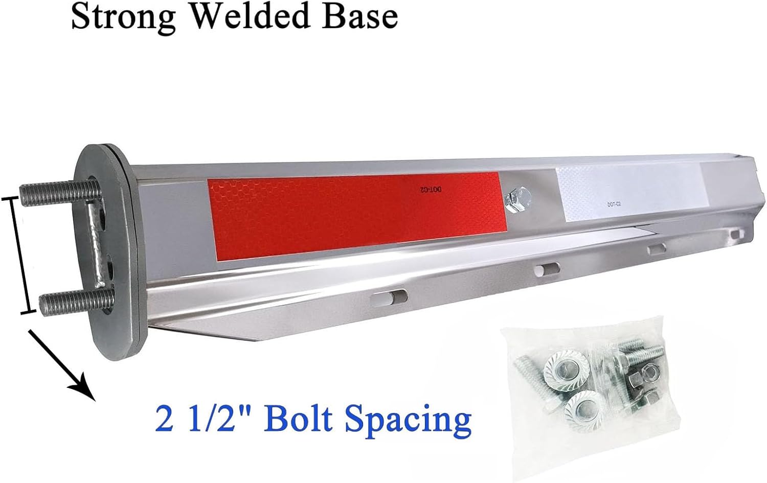 2 1/2" Straight Mud Flaps Hangers Set for Semi Truck Stainless Steel Mudflap Hangers with 1/5" Thick 24"×24" Mudflaps