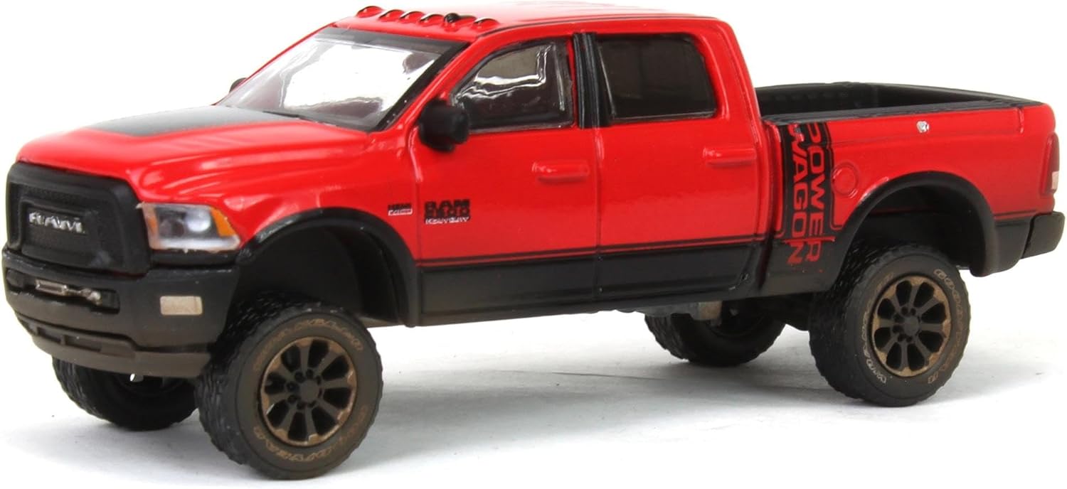 Greenlight 1/64 2017 Ram 2500 Power Wagon, Red with Mud Splatter, Down on the Farm 48080-E