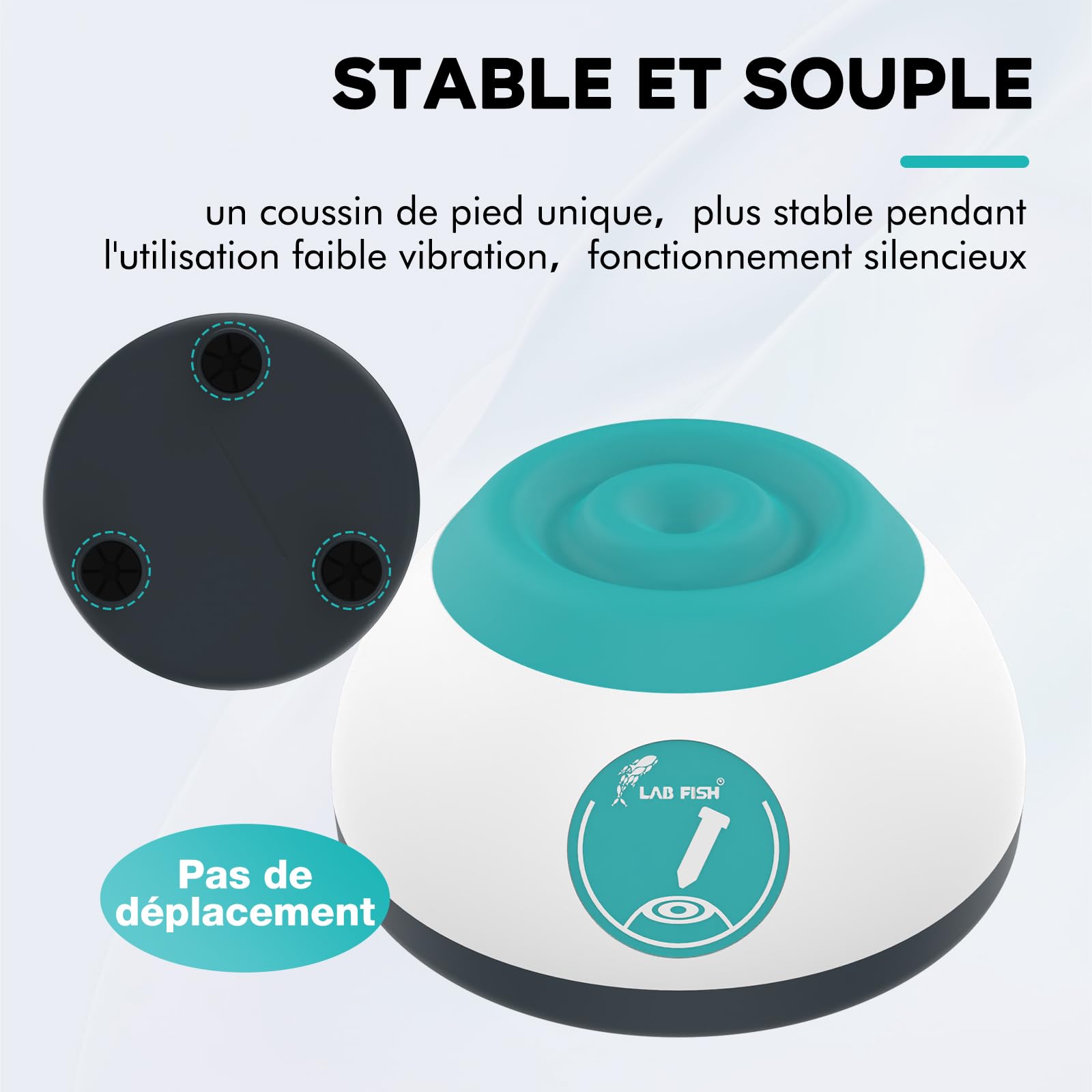 LAB FISH VM200 Mini Agitateur Vortex - Mélangeur de Vernis, Encres de Tatouage, Colle à Cils, Peintures Modelisme & Tubes à Essai (50 ml) - Démarrage/Arrêt par Pression