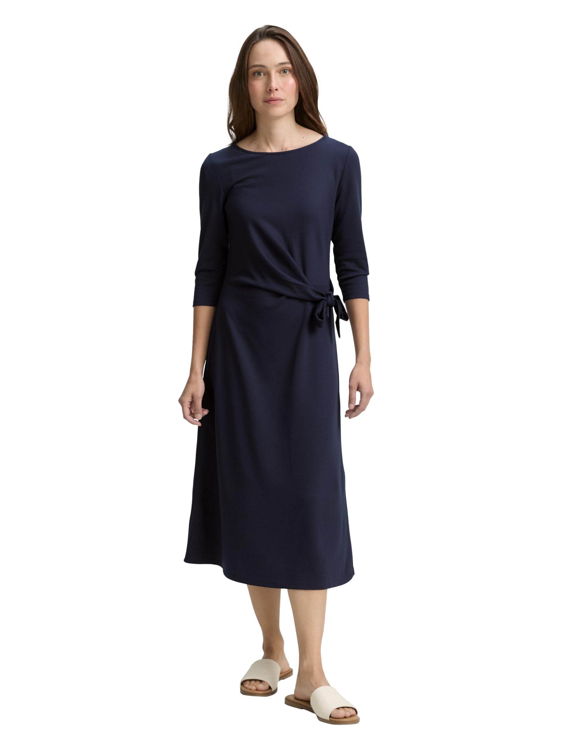 Tom Tailor Damen 1047642 Jersey Midi-Kleid mit Knoten-Detail