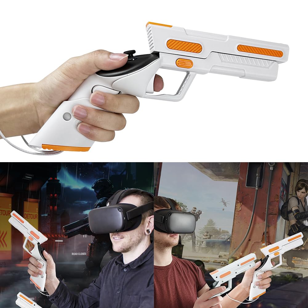 Starnearby Pistola da Gioco VR per Impugnature Controller Quest 3, Accessori per Quest 3, Maniglia Antiscivolo Custodia con Supporto Impugnatura a Pistola Compatibile avec Meta/Oculus Quest 3