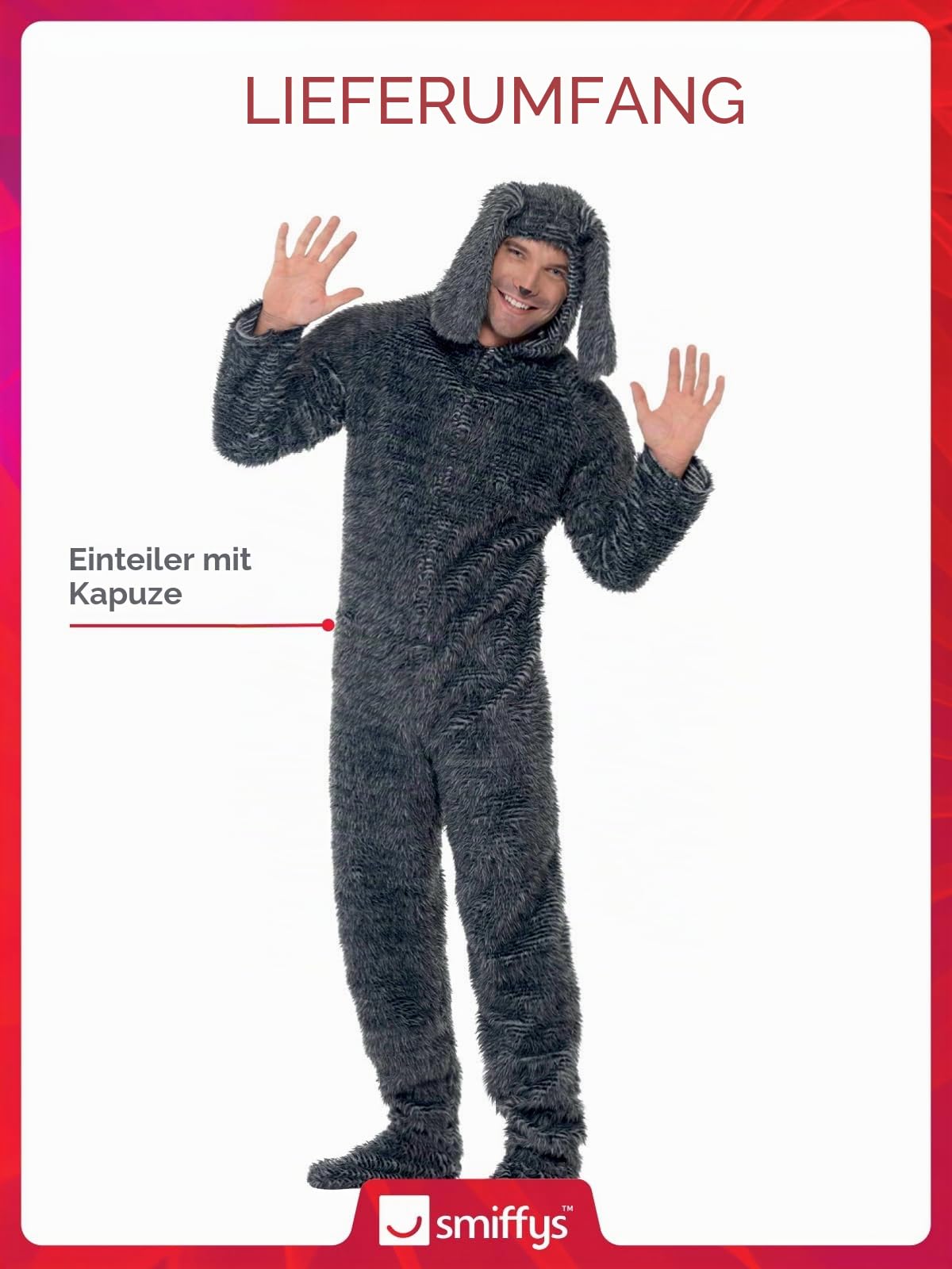 Smiffys Flauschiges Hundekostüm für Erwachsene