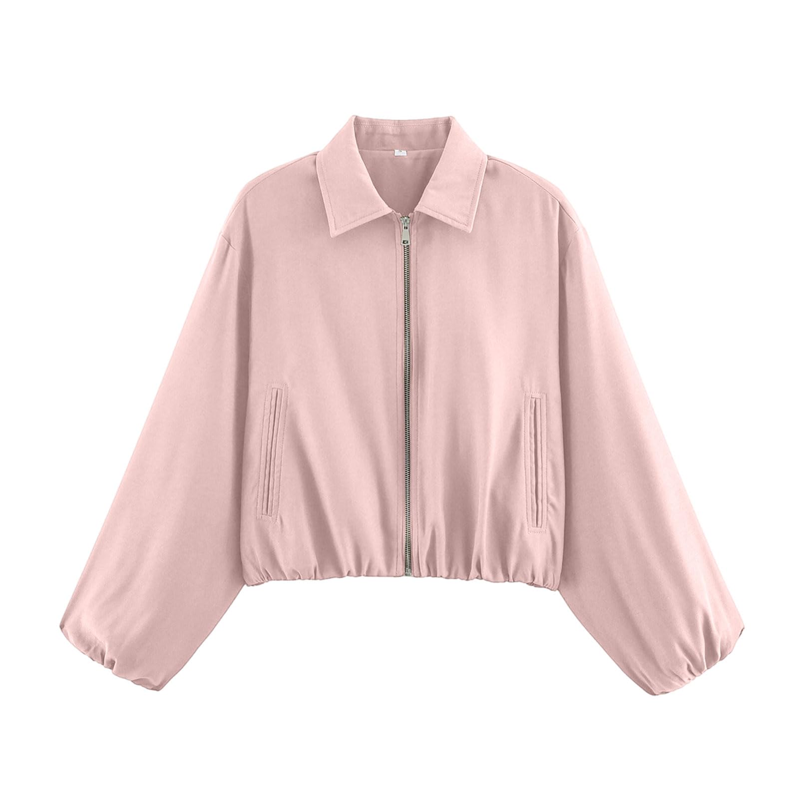Jacke Damen Übergangsjacke Reißverschluss Hemdjacke Leicht Langarm