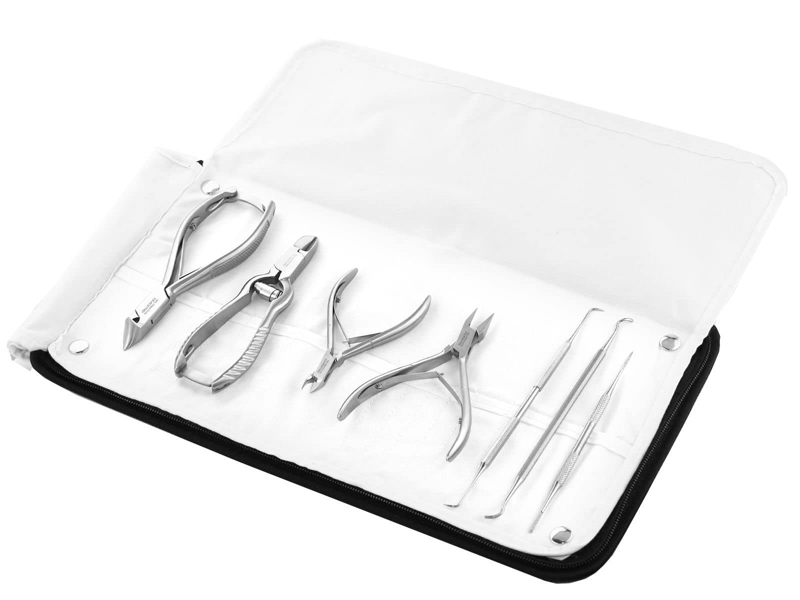 Fußpflegeinstrumente Set zur Fußpflege 8-teiliges Maniküre und Pediküre Set | Nagelzange Set aus Edelstahl für eine präzise Nagelpflege Inkl. Eckenheber & Eckenfeile für eingewachsene Nägel oder Fußnägel