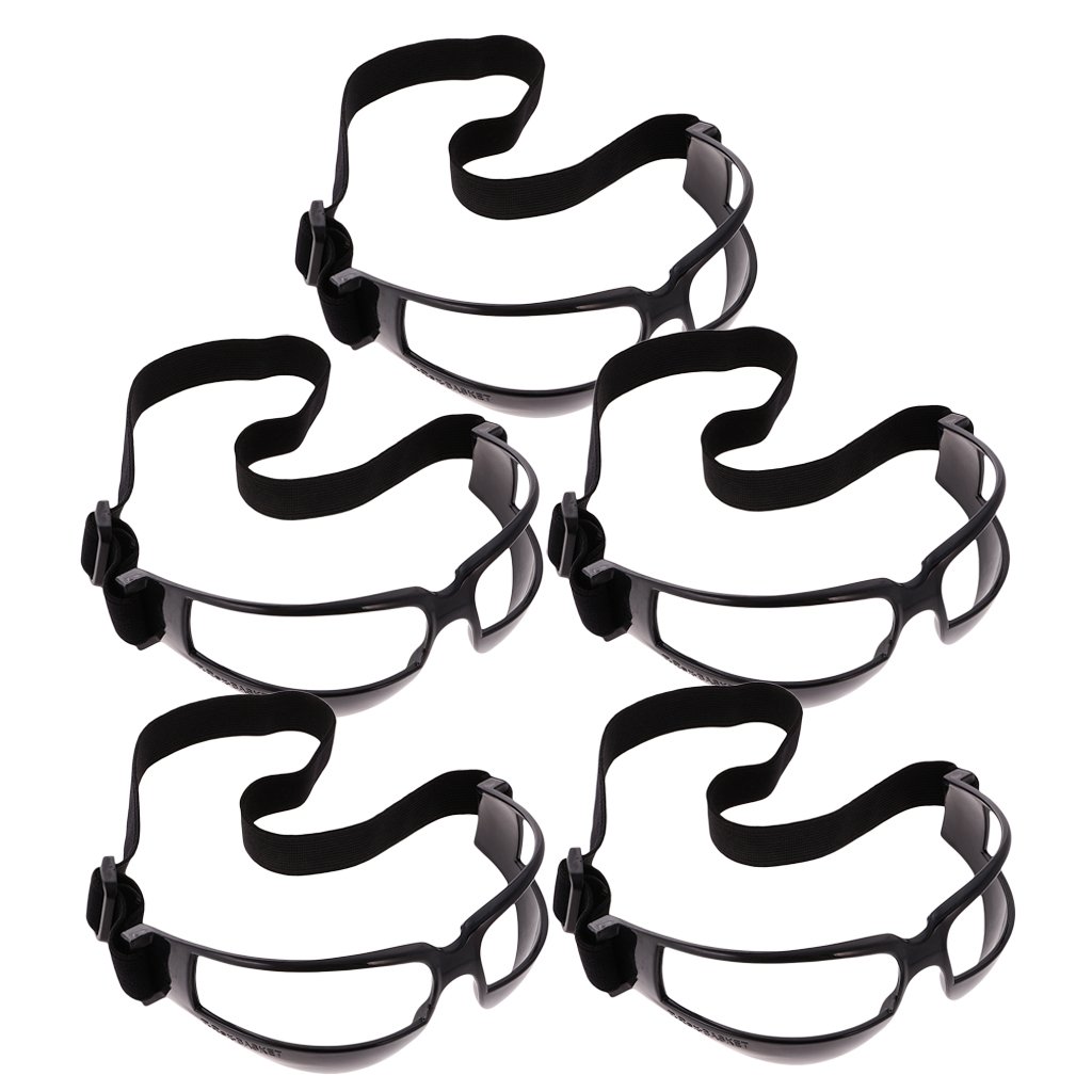 B Baosity 5er Set Basketball Dribble Brillen Sport Dribbelbrille Eyewear für Trainingshilfe - 5pcs Schwarz
