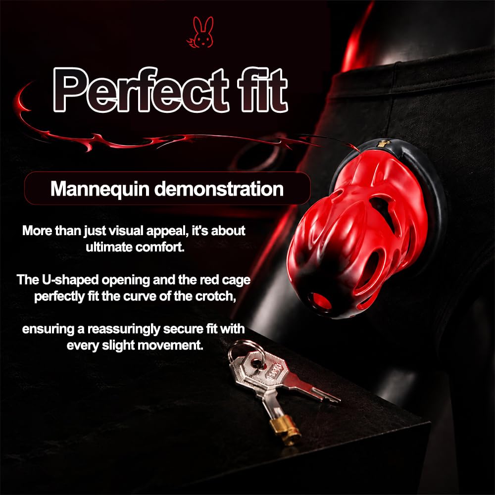Harz Chastity Cage Set mit 5 Penisringe Bondage Sexspielzeug für Männer