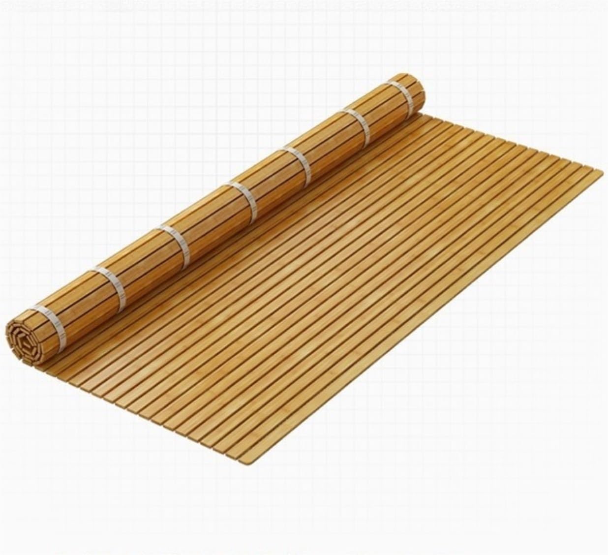 Colchón refrescante, tapete plegable para dormir de verano, base de cama de madera transpirable para máxima comodidad, diseño enrollable, 1,35 x 1,9 m, soporta la calidad del sueño