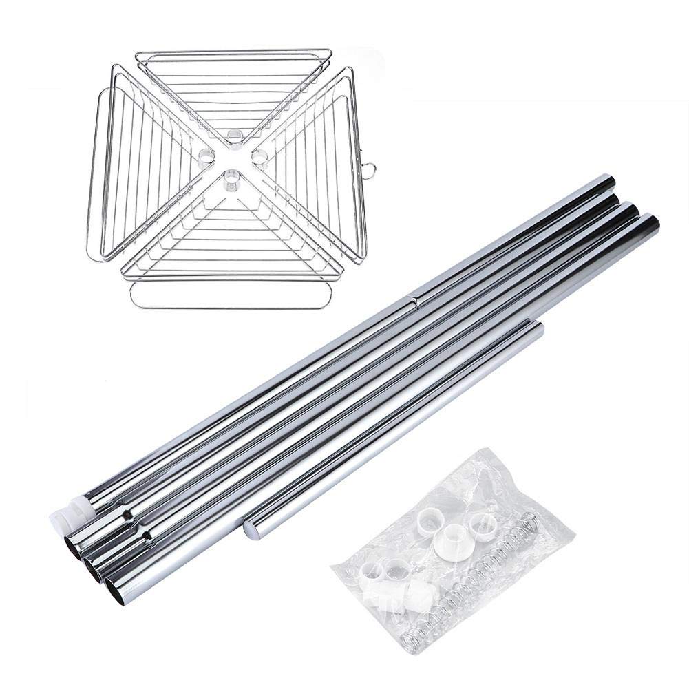KIMISS Estante de Esquina de Baño de 4 Niveles, Barra de Tensión de Metal para Ducha Teles Ajustables Estante de Esquina de Baño Telescópico Almacenamiento Carrito de Ducha Estantes