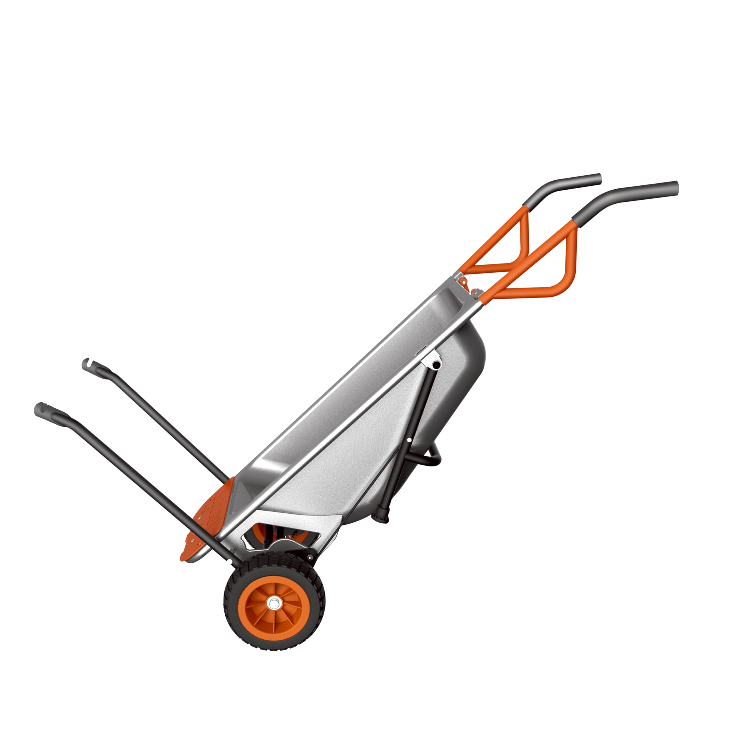 Worx WG050 Carriola Multifunzione a Due Ruote, Porta Sacchi, Porta Fusti, Trasporto Sassi, Trasporto Vasi, Capacità di Carico Max 136kg