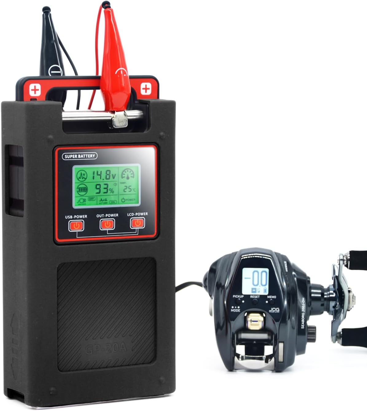 14.8V20000mAh Fishing Reel Rechargeable Lithium Battery for Offshore Fishing Boats and Electric Reels. for Daiwa Tanacom Seaborg Leobritz Shimano Electric Reel Battery (Black)