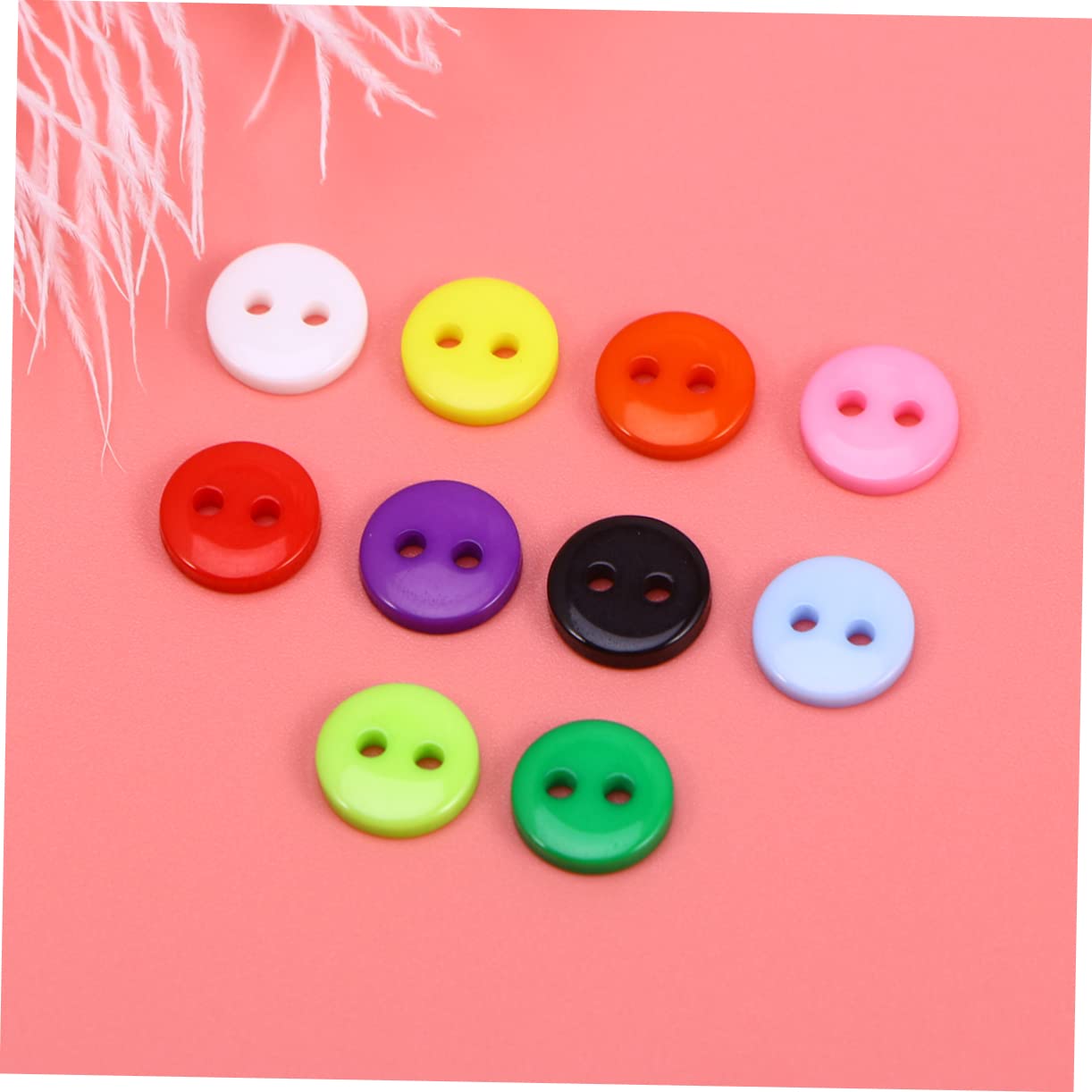 SHINEOFI 2250pezzi Bottoni Resina Colorata Per Ragazzo Ragazza Di Bottoni Rotondi Per Cucito e Fai Da Te Accessori Creativi Per Abbigliamento Infantile e Scrapbooking Due Occhi Confezione