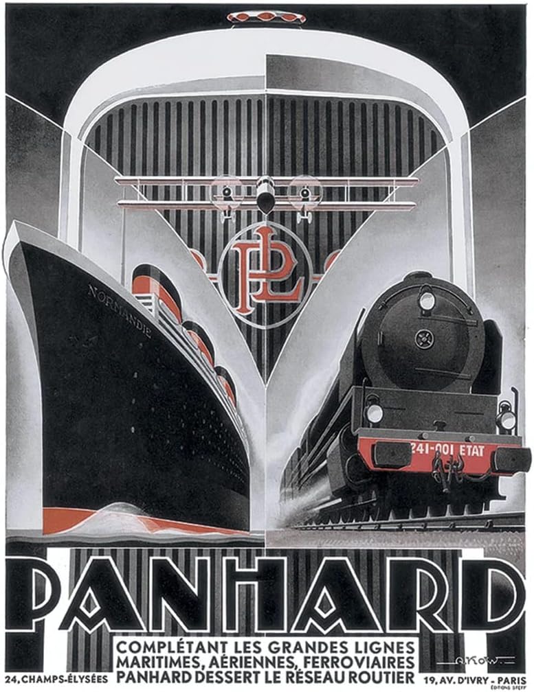 McGaw Graphics Panhard Lines, Kow, Art Print Poster, Paper Size 16" x 12" Image Size 16" x 12"