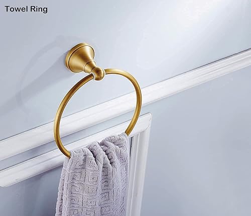 Miniatura 4 de WINCASE Conjunto de accesorios de baño de latón, juegos de barra de toalla ajustable antiguos, conjunto de accesorios de baño de latón cepillado