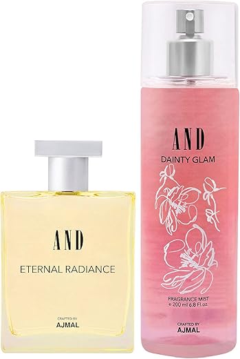 AND Eternal Radiance Eau De Parfum 50ML & Dainty Glam Body Mist 200ML Pack of 2 for Women Crafted by Ajmal