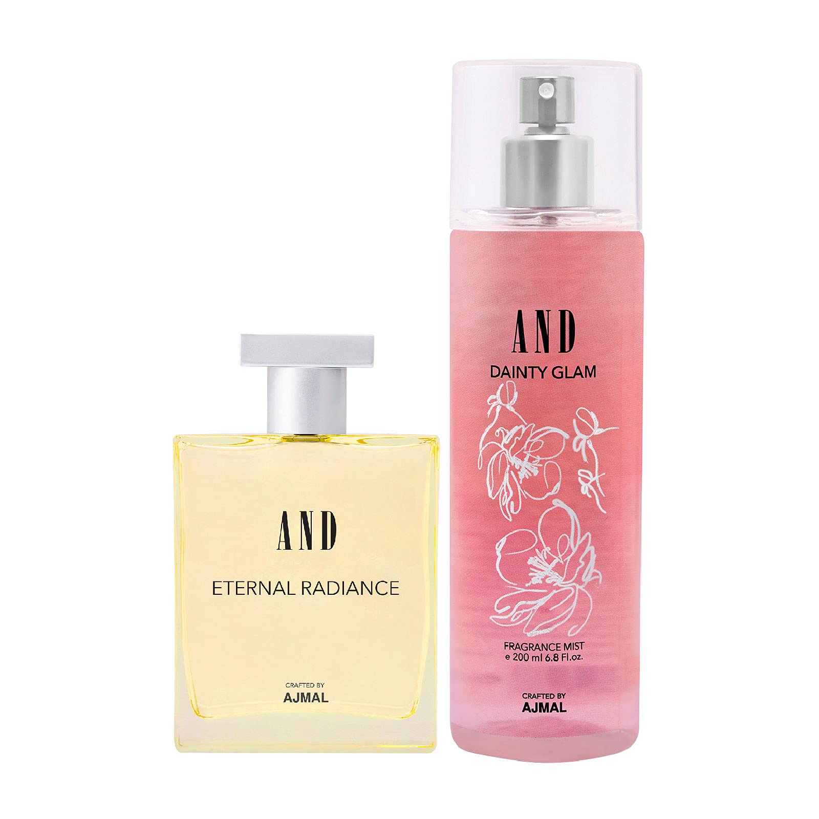 AND Eternal Radiance Eau De Parfum 50ML & Dainty Glam Body Mist 200ML Pack of 2 for Women Crafted by Ajmal