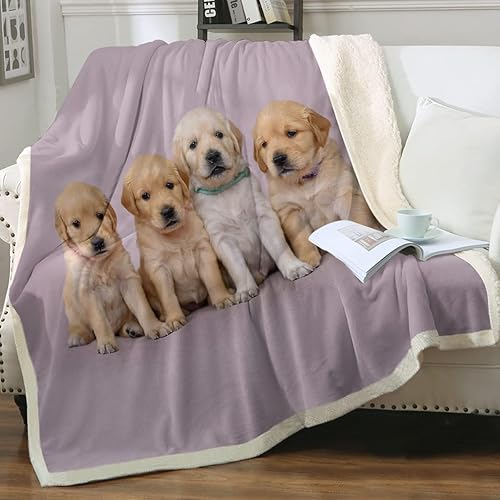 Miniatura 1 de Sleepwish Golden Retriever - Manta de forro polar para perros y cachorros, manta suave de sherpa para niños y niñas (tamaño individual, 60 x 80
