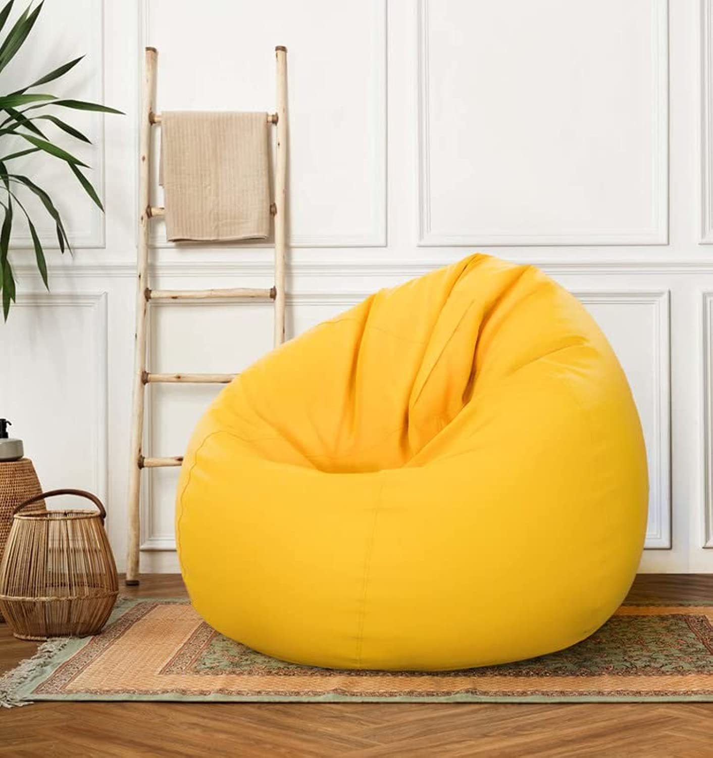 PVC Comfortable Kids Bean Bag Yellow - 84 Cm x 53 Cm