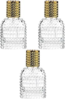 Healifty Bottle Perfume Bottle Glass Spray Bottles 3Pcs 30ML Perfume Glass Bottles Refillable Spray Type Bottles Empty Cosmetic Liquid Container Golden Glass Spray Bottle Glass Spray Empty