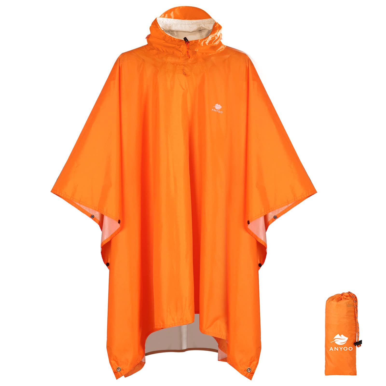 ANYOO Impermeabile Poncho Pioggia Riutilizzabile Multiuso Impermeabile con Cappuccio Packable Telo Riparo a Terra Foglio Ideale per Campeggio all'aperto Pesca Sopravvivenza,Taglia Unica