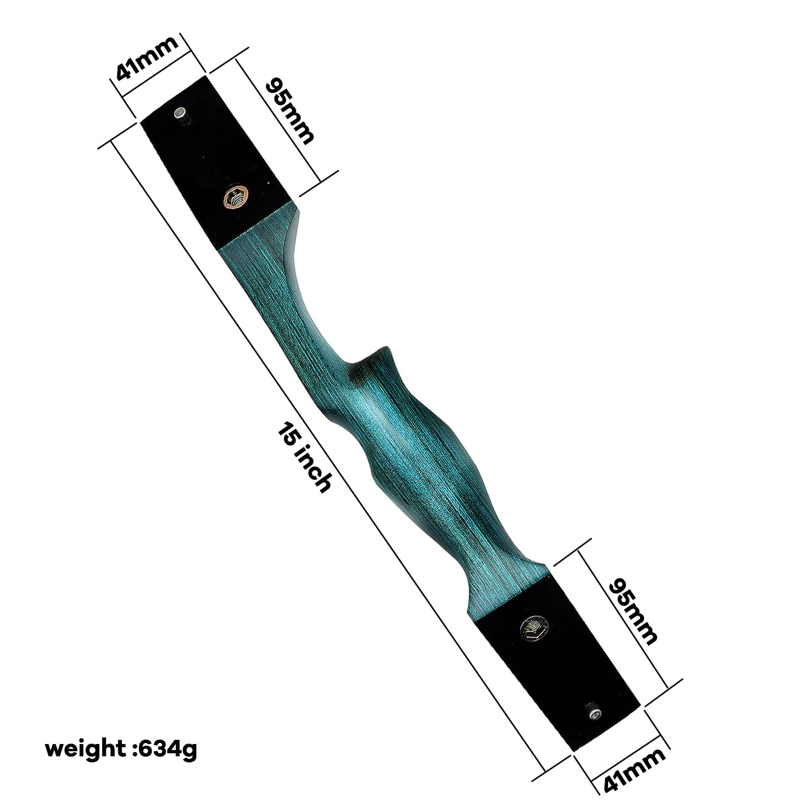 15 Inch Black Hunter Bow Riser Only Right Hand Takedown Recurve Bow Riser Wood Longbow Bow Handle Replacement