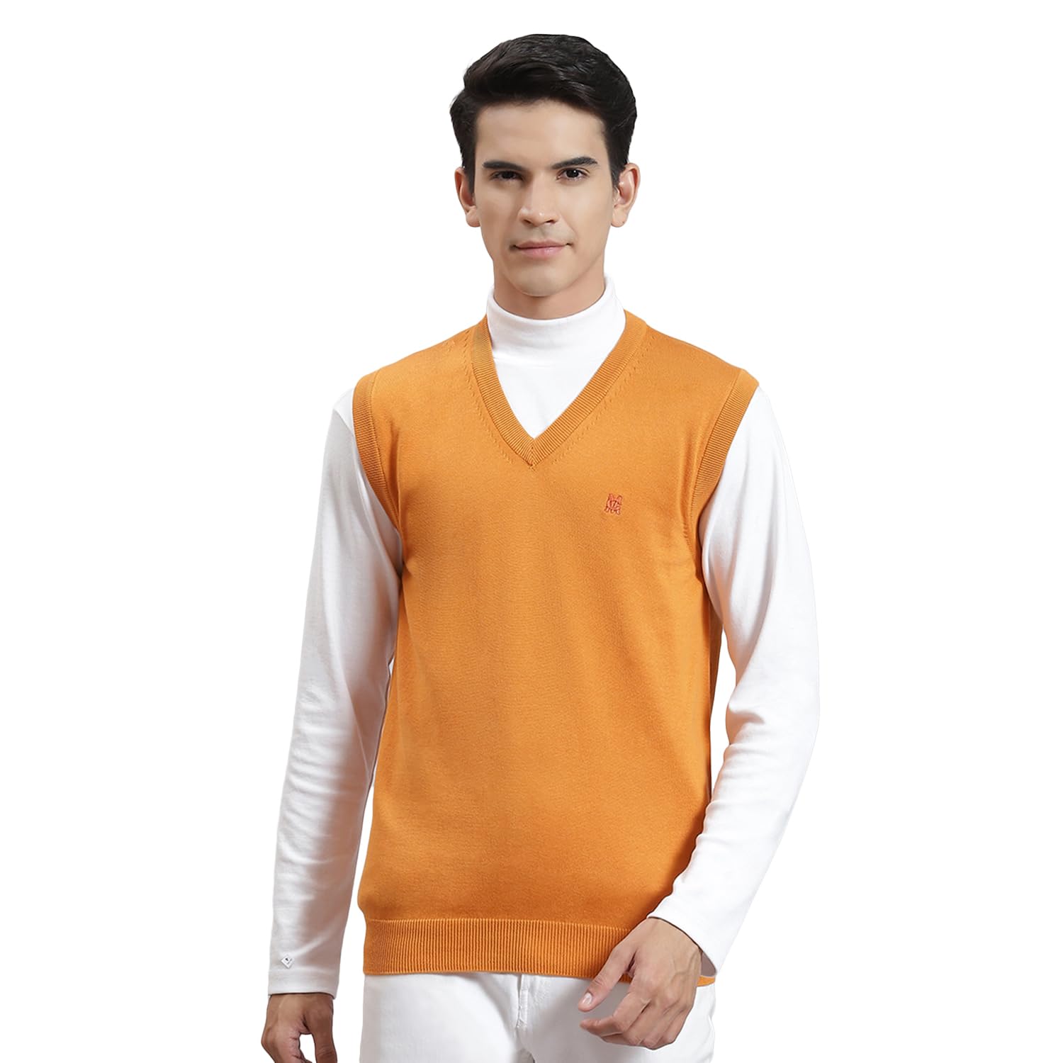 monte carlo Mens Solid V Neck Sleeveless Cotton Casual Sweater (1230551SL)-picture-47