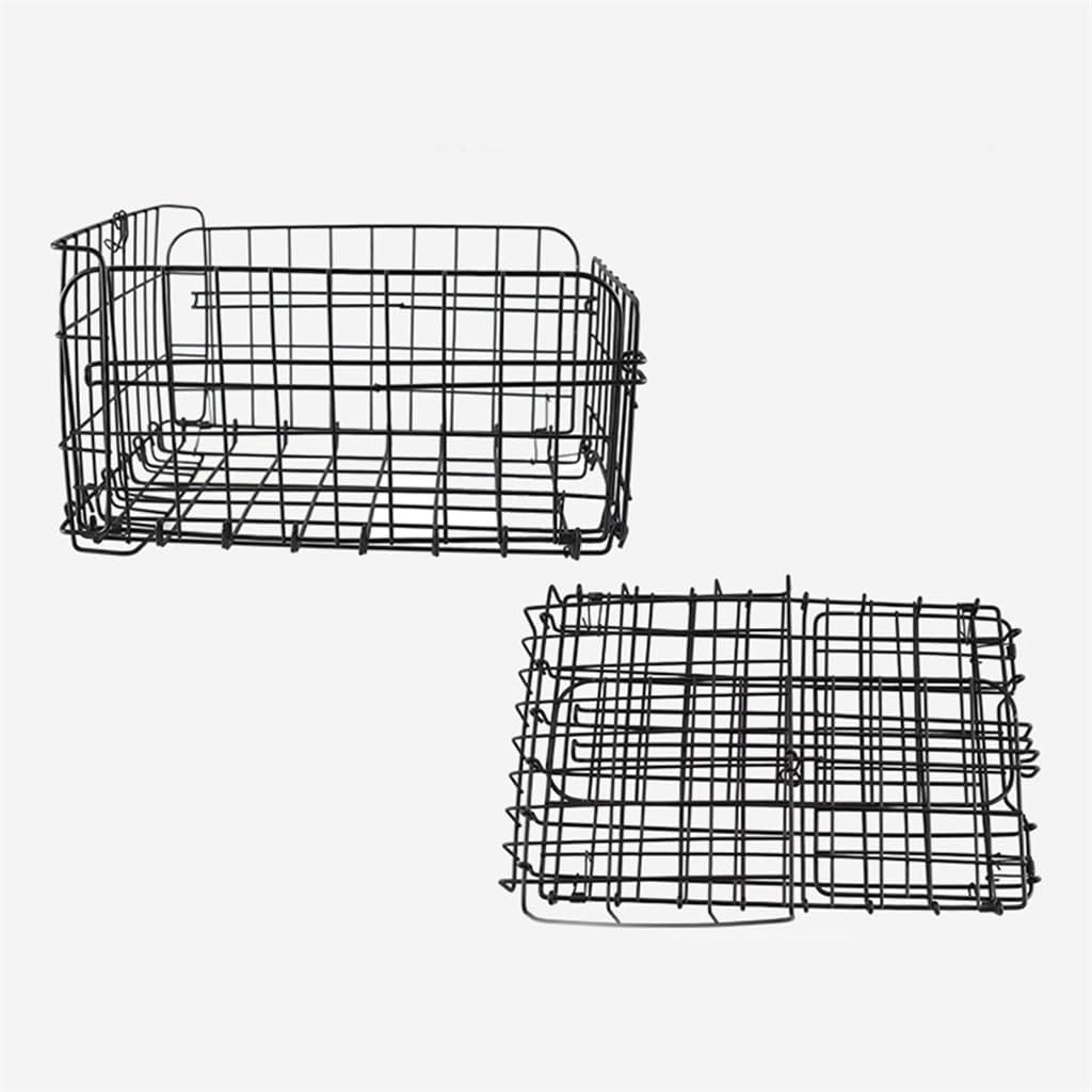 Bike Basket Bag Stainless Steel Foldable Rear Back Folding Large Capacity