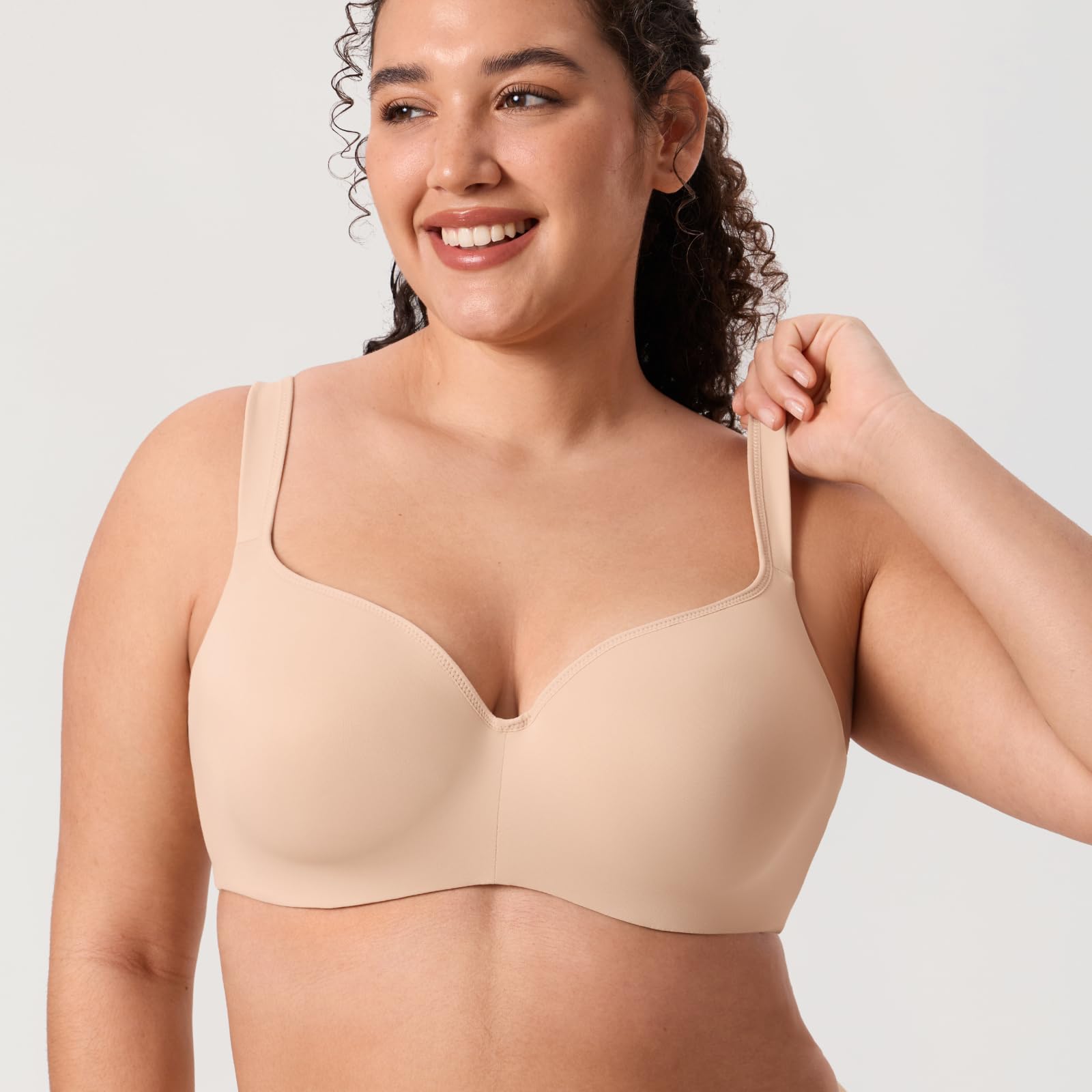 DELIMIRA Sujetador Tallas Grandes Balconette Mujer | Moldeado, con Aros, Invisible, Comodos
