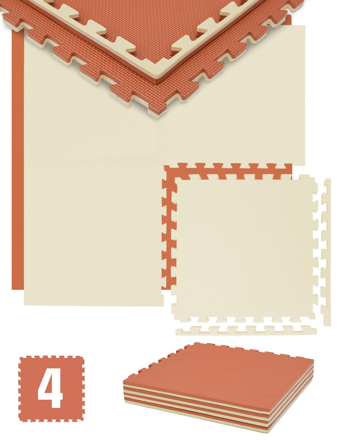 eyepower 4cm Thick Floor Exercise Mat 1m² Gym Flooring Interlocking  EVA Foam Tiles 50x50 Puzzle Squares Large Protective Jigsaw Mats