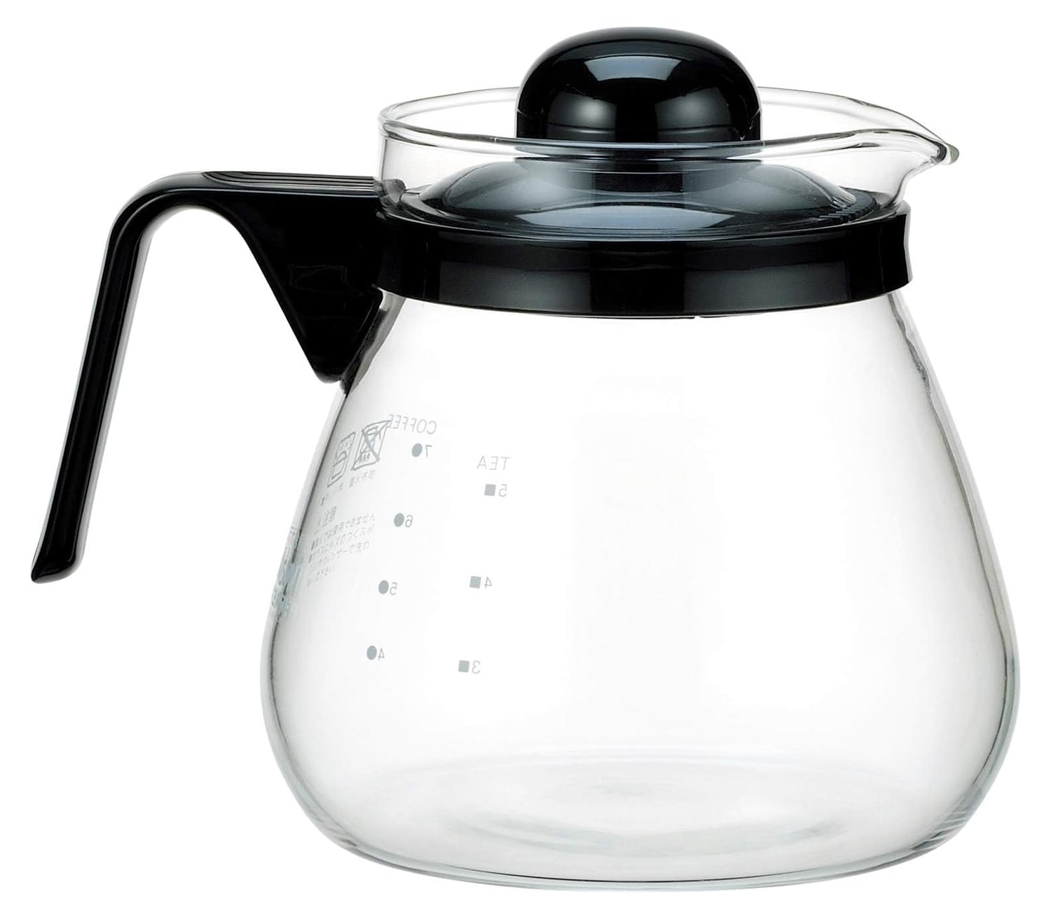Caraffa in Vetro - Tazza Vetro Adatta per Microonde - Caraffa Sostitutiva con Manico e Coperchio - Brocca Latte con Coperchio - Teiera per Microonde - 1200 ml