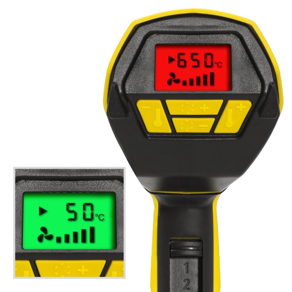 TROTEC Pistola ad aria calda HyStream 2100 - livelli di temperatura dell'essiccatore ad aria calda 50° / 650°, 2000 W - protezione da surriscaldamento, per sverniciatura, saldatura, restringimento