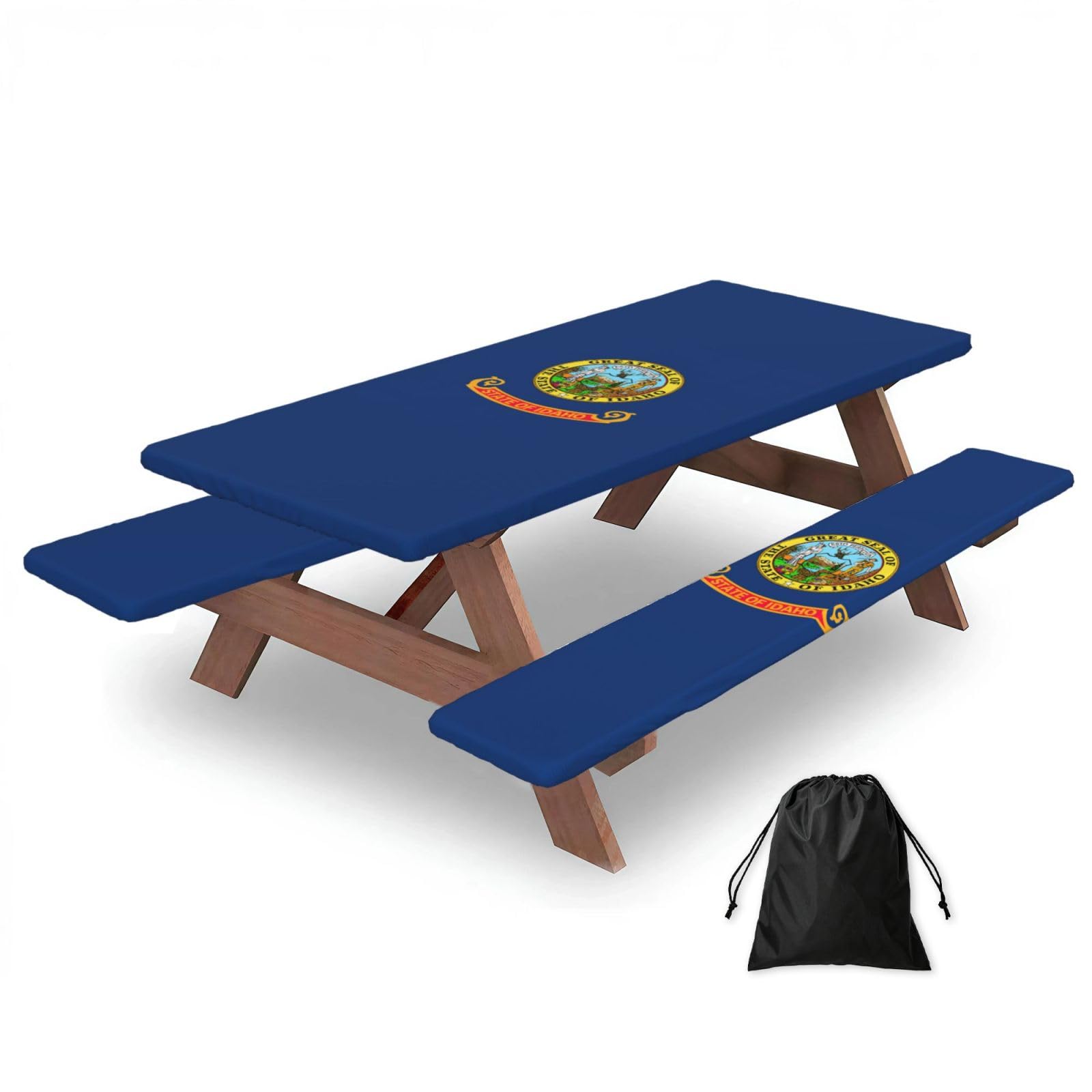 AYYQWE Idaho State Flag Print Picnic Table Bench Cover Outdoor Garden Party Decor Daily Accessory Gift