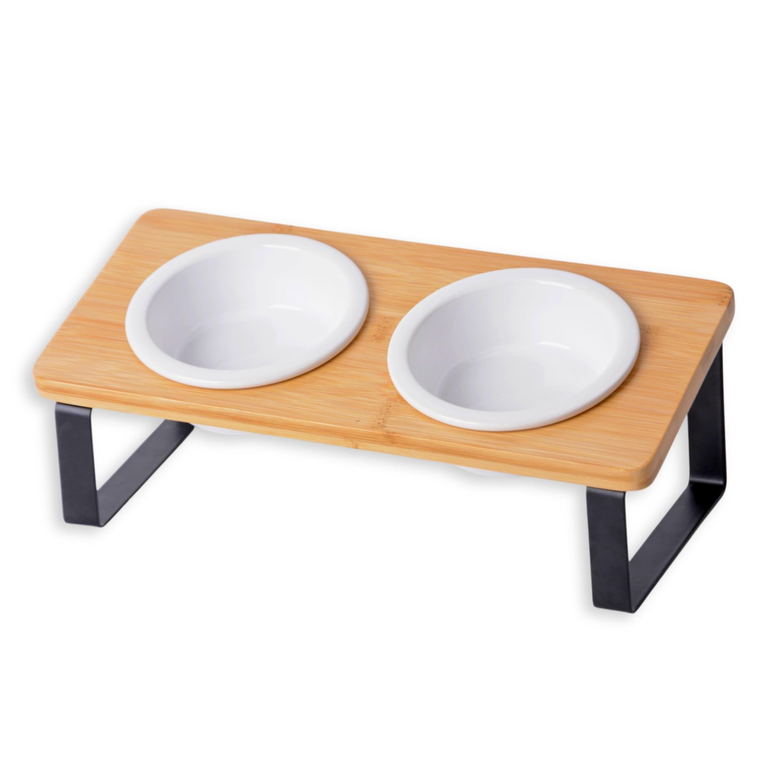 Cuencos elevados de cerámica para gatos, Cuencos ergonómicos para gatos con Soporte, Cuencos Inclinados para Perros pequeños, Cachorros y gatos. Cuenco de Agua pequeño para Perros o gatos. C