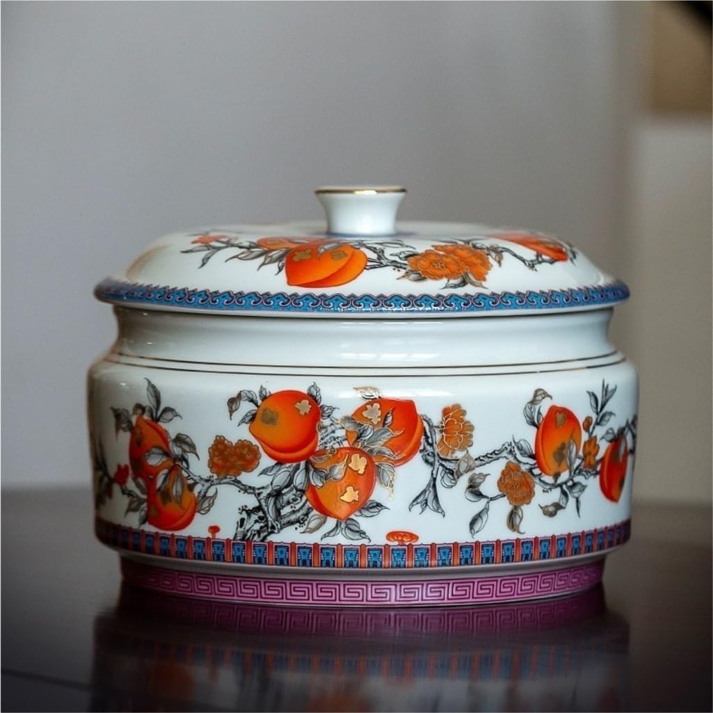 SONGCHAO Sugar Jar Ceramic Loose Tea Storage Container Jar Household Nut Coffee Cereal Sealed Jar Kitchen Spice Storage Jar Tea Canister