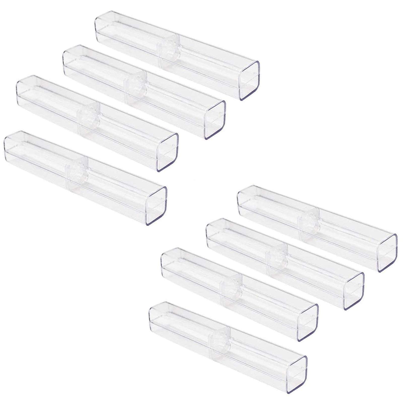 Lvcky 8Pcs Plastic Clear Ballpoint Pen Gift Box Pencil Boxes Empty Bulk Case Collection Set for Business School（ ）