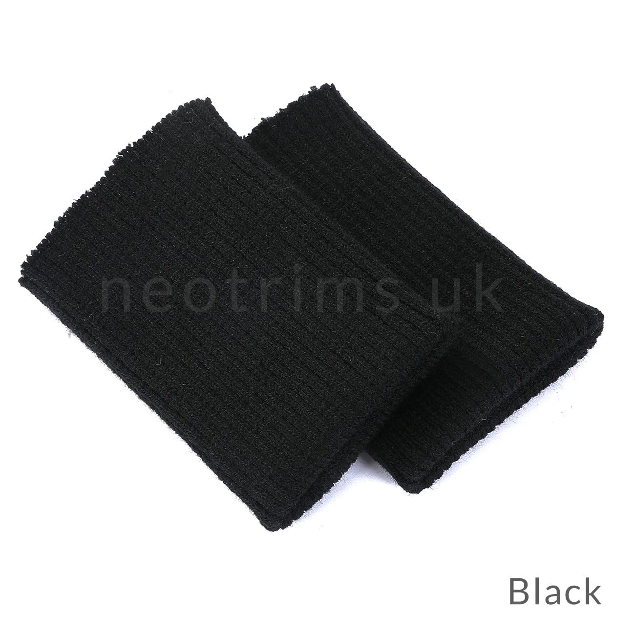 British Made Neotrims Elastic Wrist Cuffs - 2x2 Ribbing, Seamless Cuffing, Trim Sleeve Cuffs for Bomber Jackets. Black - Image 4