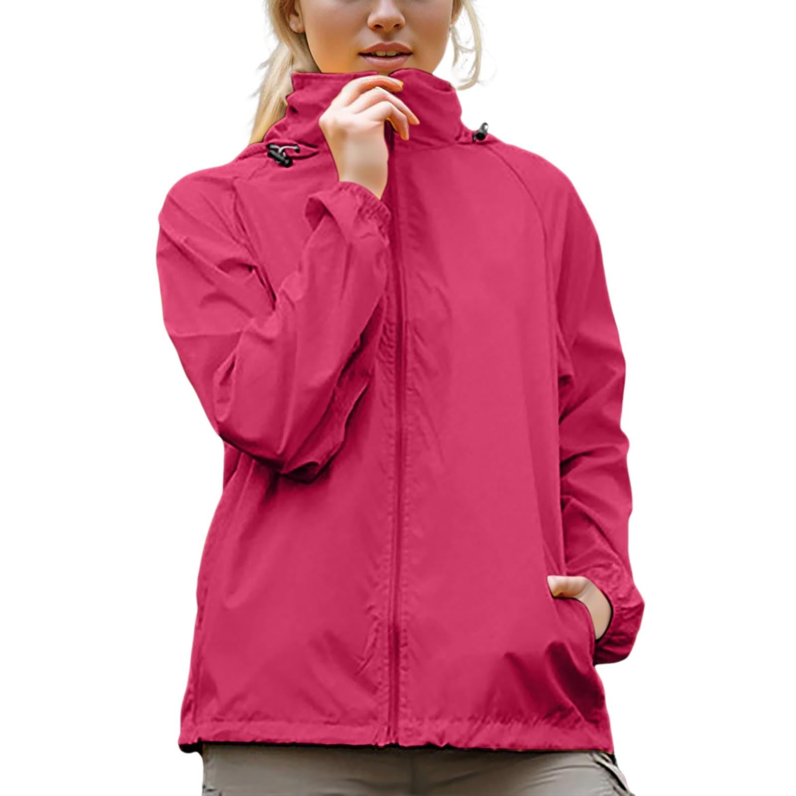Manteau décontracté femme rose style patchwork veste de randonnée taille M - 5