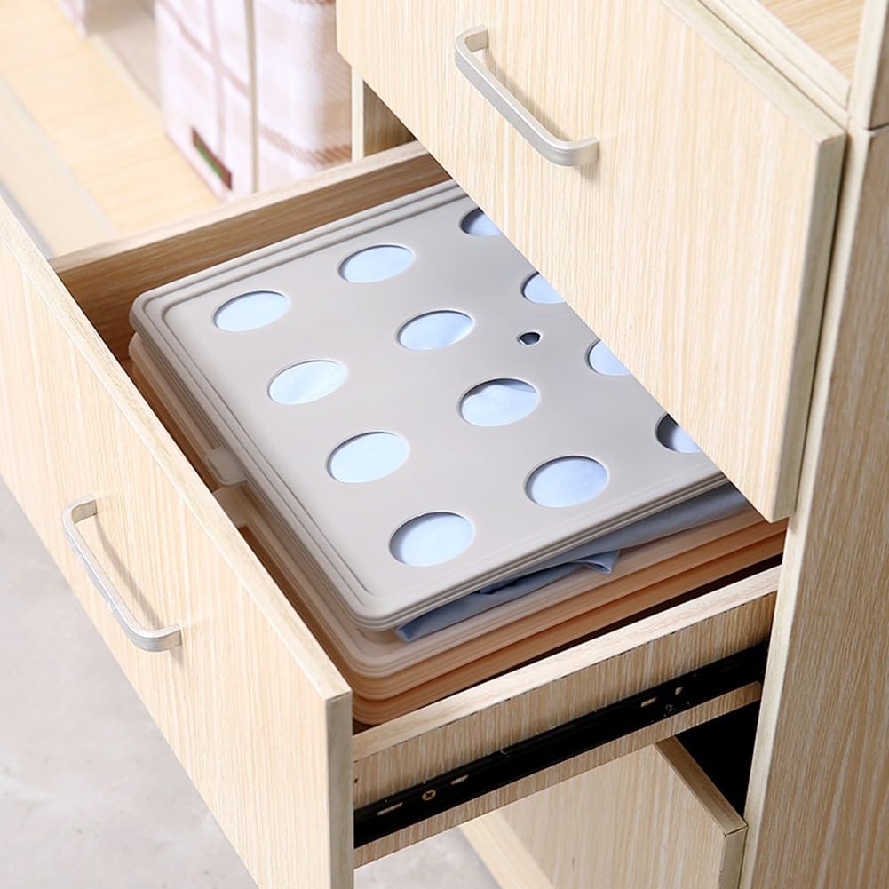 Bandeja organizadora de ropa de 10 capas: tabla plegable apilable de polipropileno para ahorrar espacio en el armario, almacenamiento ordenado para camisetas, vestidos, jerséis, gris