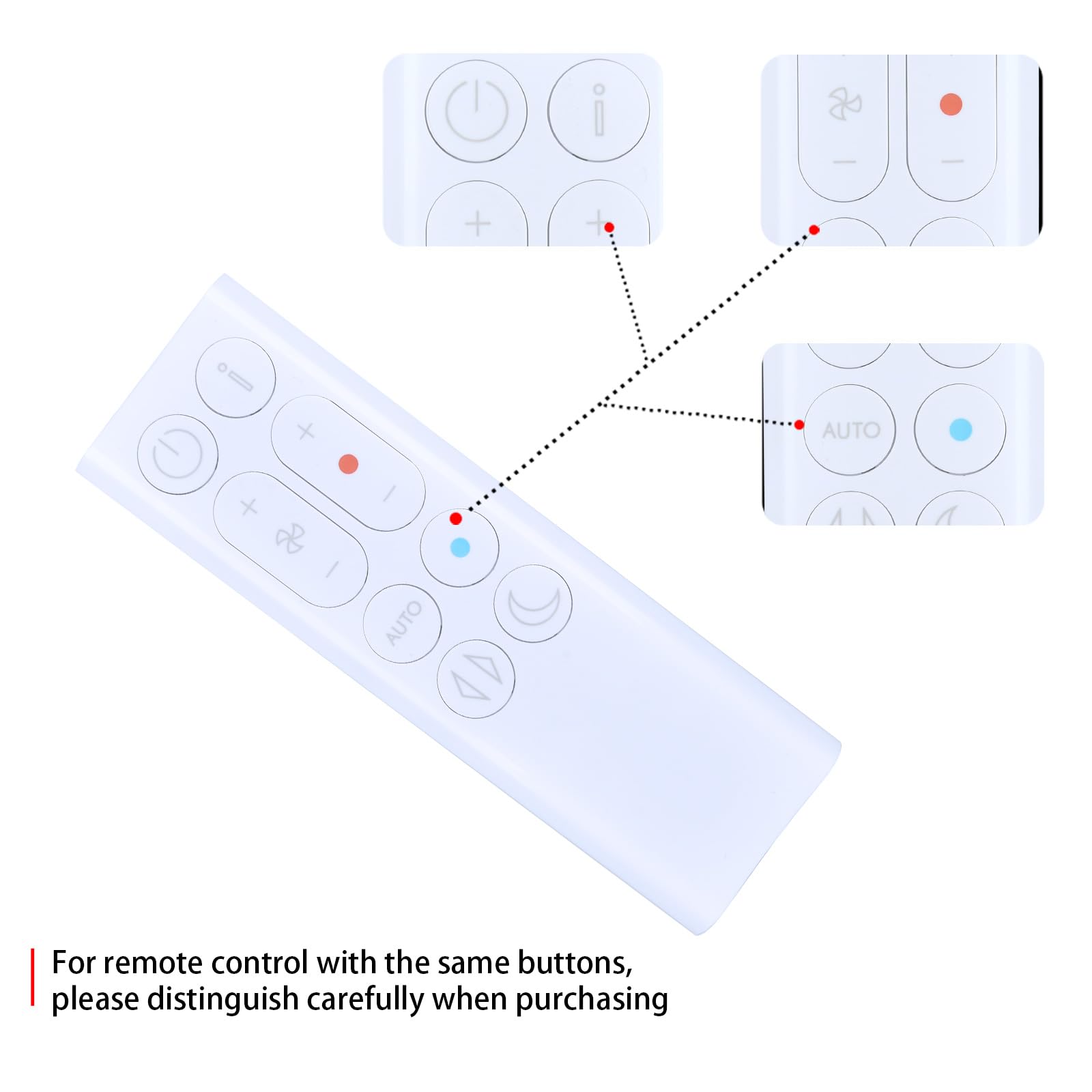 Telecomando di ricambio per termoventilatore Dyson Purifier Hot+Cool Gen 1 HP10, bianco, ventola purificante HP10 (codice articolo 664610-01)