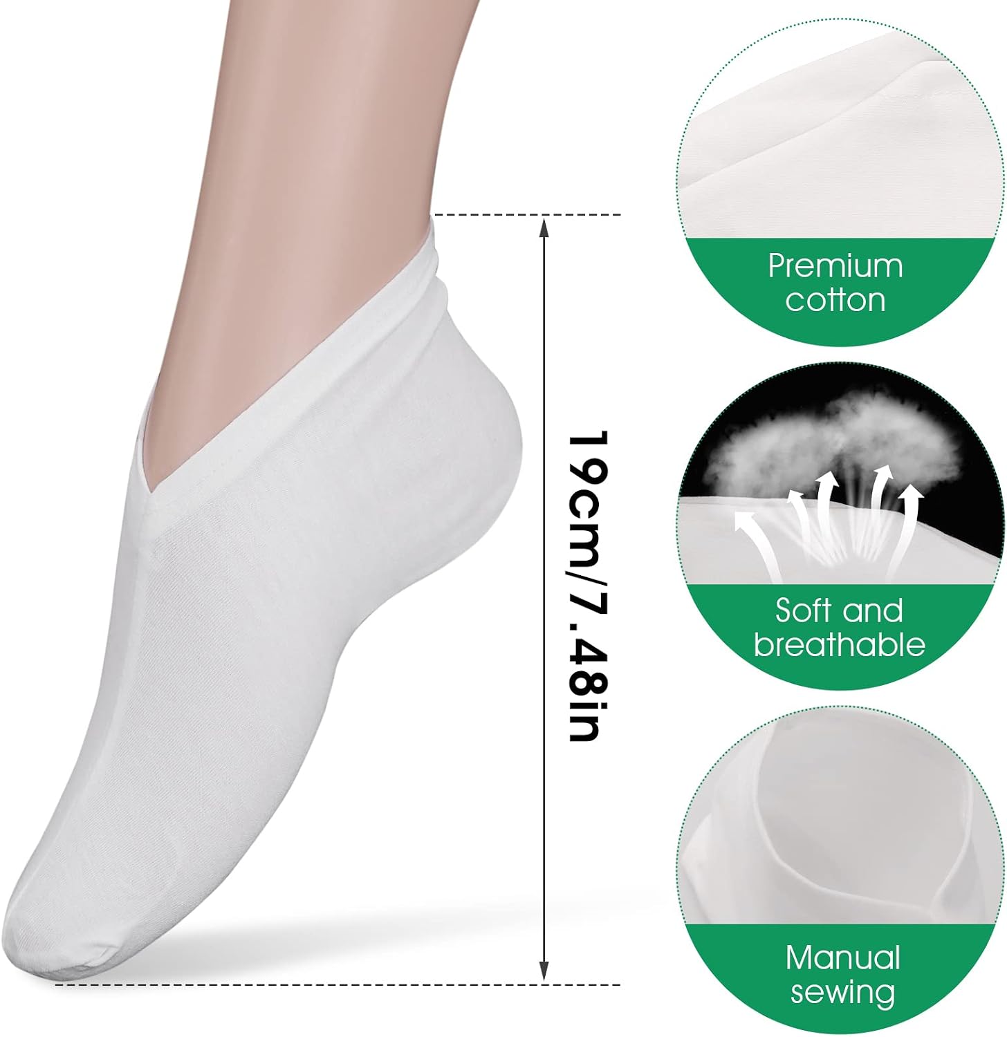 Sibba 6 Pairs Moisturizing Socks Overnight, Cosmetic Moisturizing Socks for Women and Men, Lotion Moisturizing Socks Spa Overnight Absorbing for Dry Cracked Feet