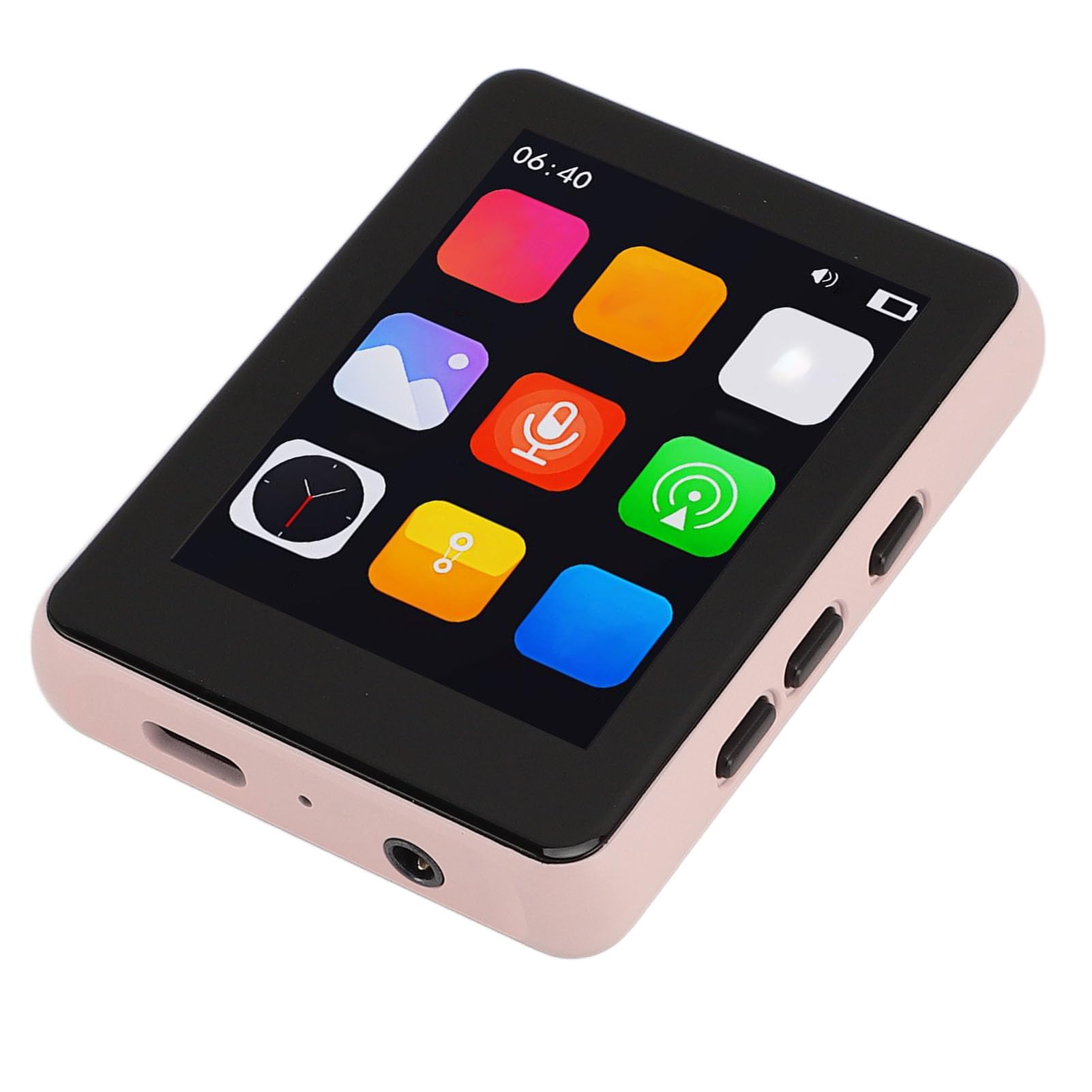 Lettore MP3 Portatile da 64 GB con Altoparlante Touch Screen HiFi per Amanti della Musica Lega di Alluminio 2,4 Pollici (Rosa)