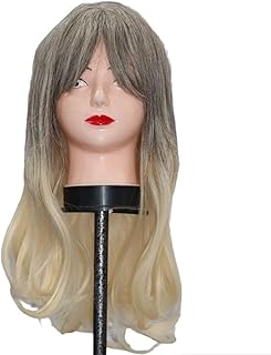 باروكة طويله لون بلوند ورصاصى قصة ميديام تقبل التقسيم الوان متعددة تقبل الغسيل والمكواة والسيشوار